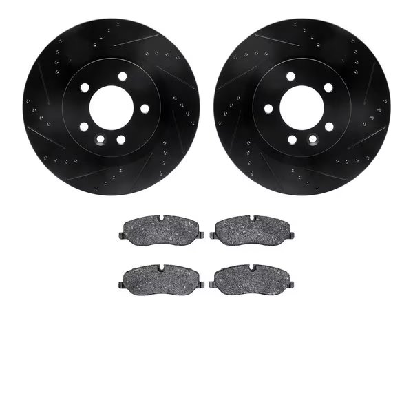 8502-11013, Rotors-Drilled and Slotted-Black with 5000 Advanced Brake Pads, Zinc Coated, Dynamic Friction Co, Mfr#: 8502-11013